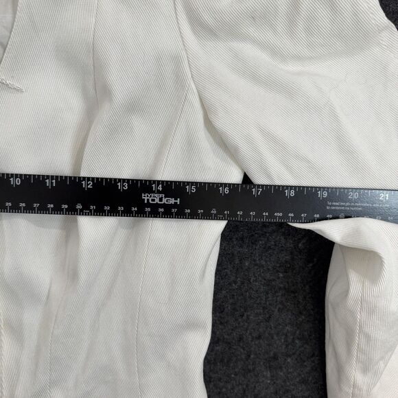 Vintage Thierry Mugler Blazer Women's 44 White Pleated Tail Hem Made In Italy - Picture 5 of 12